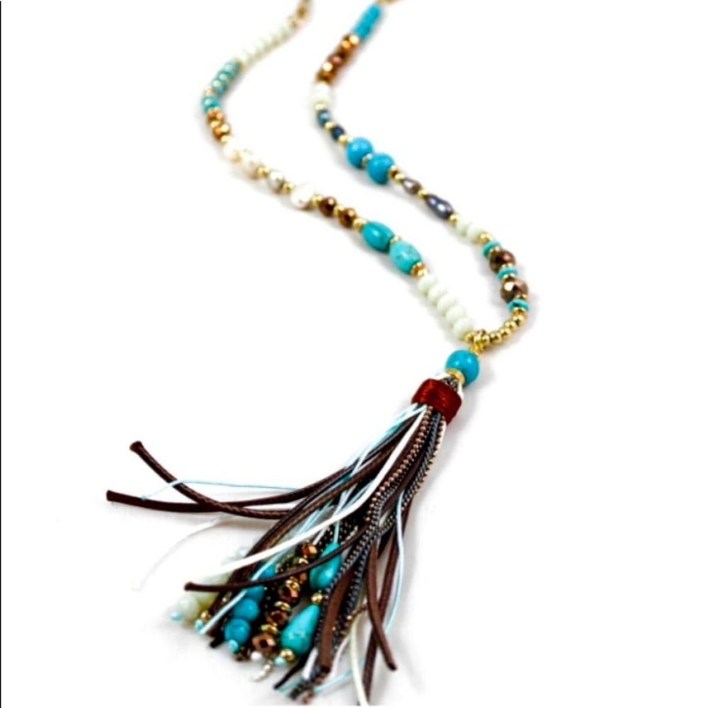 Lizou Turquoise Bead Necklace